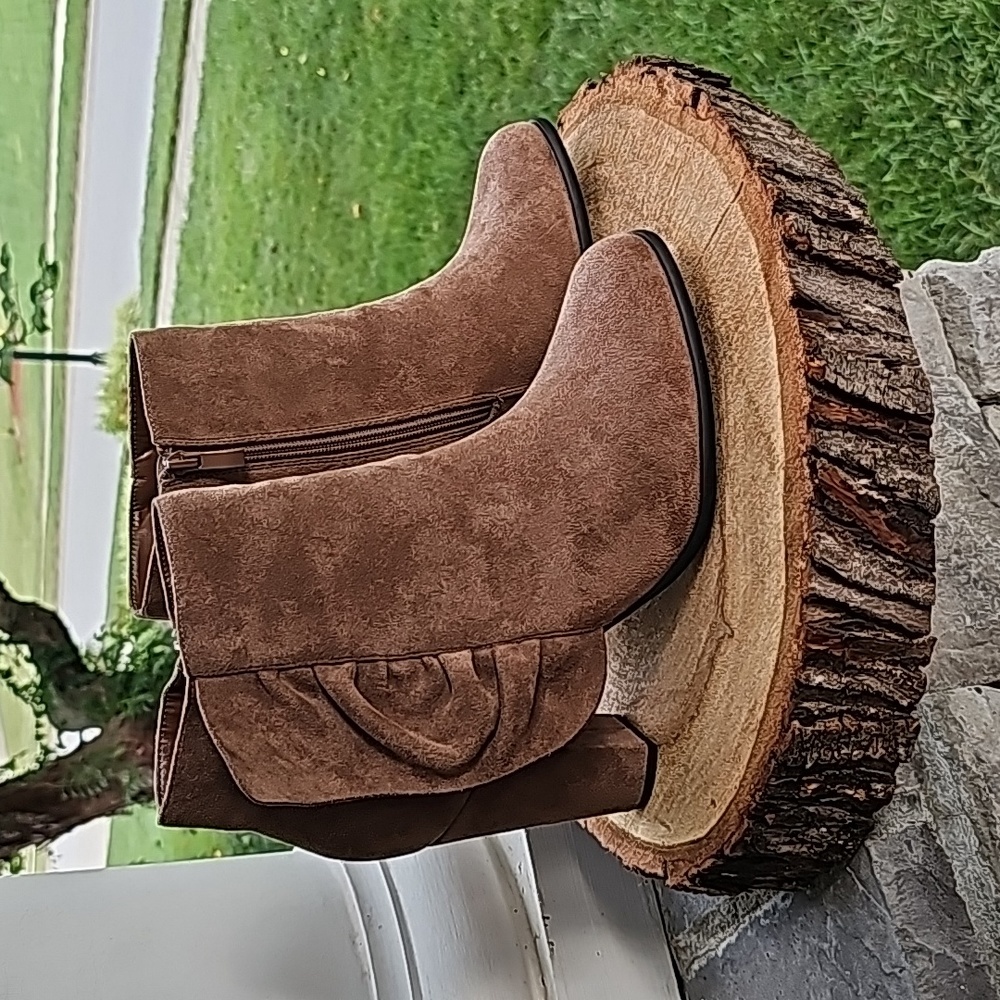 NWOT Suede (Faux) Ruffle Ankle Boots - Sizes 5.5 and 11